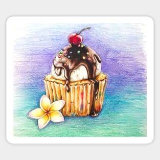 Colorful Ice Cream Cupcake Sticker